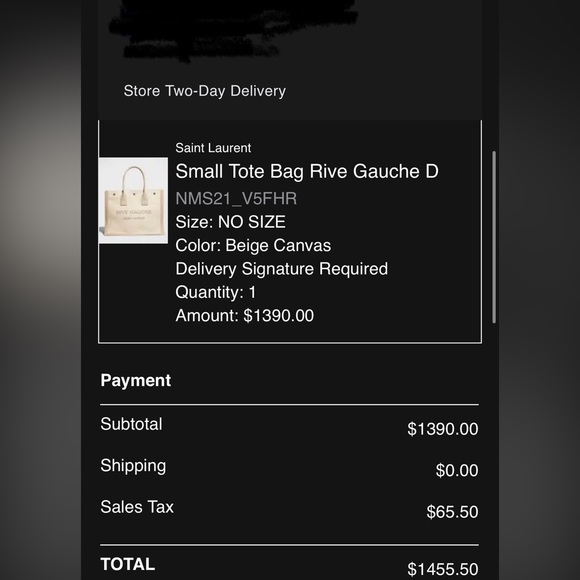 Yves Saint Laurent Small Rive Gauche Canvas Tote Bag - Picture 8 of 8